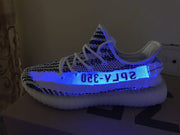 Yeezy 350 V2 Glow-in-the-Dark Sneakers, Black and White