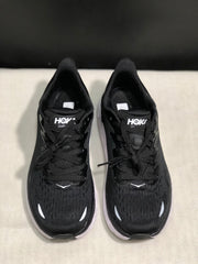 HOKA Clifton 8 Running Shoes, Black and White