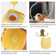 🛁 Pet Silicone Bath & Massage Brush — 2-in-1 Shampoo Dispenser