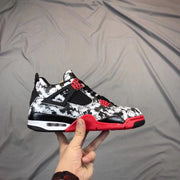 Jordan Air Jordan 4 Tattoo Black White Red Sneakers