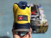 Jordan 5 High-Top Sneakers Yellow Navy Tokyo Style