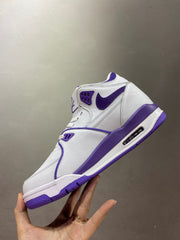 Nike Air Flight 89 White and Purple Sneakers 652-11
