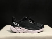 HOKA Clifton 8 Running Shoes, Black and White