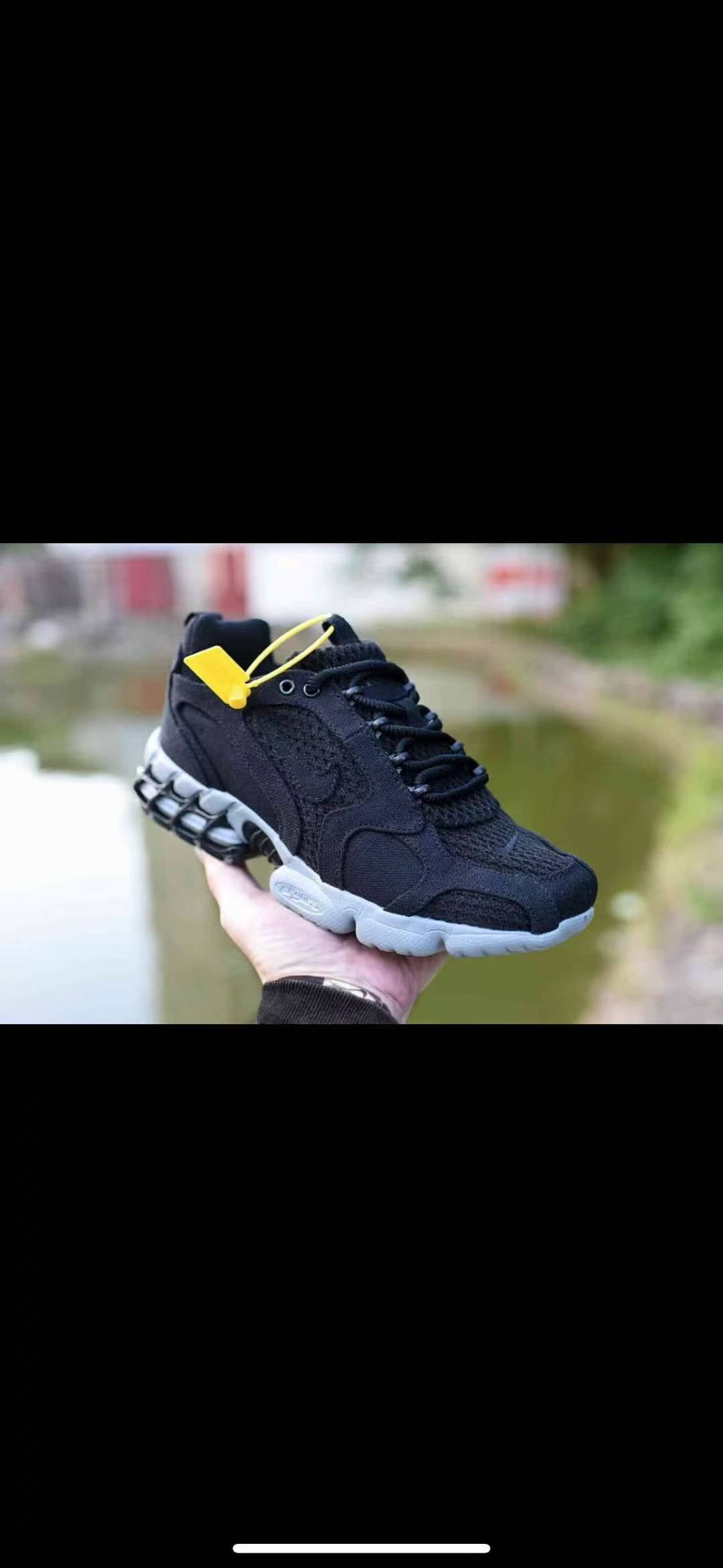 Black Mesh Lace-Up Sneakers with Gray Sole