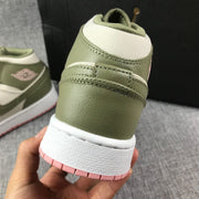 Air Jordan 1 Mid GG Sneakers in Olive Green and White