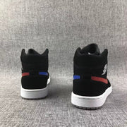 Jordan 1 Mid Black Red Blue Sneakers 554724-065