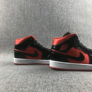 Air Jordan 1 Mid Sneakers Black Red White BQ6472-600