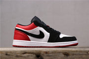 Air Jordan 1 Low Black Toe Red, White and Black Sneakers