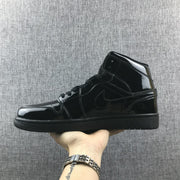 Air Jordan 1 Mid Black Patent Sneakers BQ6472-002