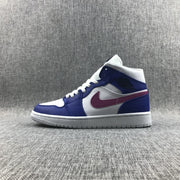 Air Jordan 1 Mid Sneakers Blue Pink 554724-451