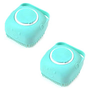 🛁 Pet Silicone Bath & Massage Brush — 2-in-1 Shampoo Dispenser