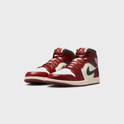 Jordan Air Jordan 1 Mid - Sail / Midnight Green / Pure Platinum / Redstone