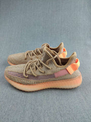 Yeezy 350 V2 Knit Sneakers in Gray and Coral
