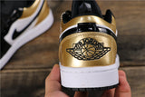 Jordan 1 Low Black Metallic Gold Sneakers CQ9447-700